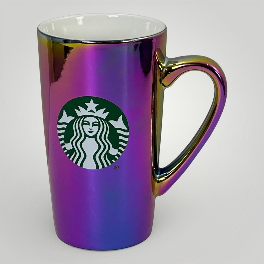 Starbucks Iridescent Rainbow Tall Coffee Mug 16oz Ceramic Logo Cup